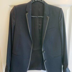 Kooples Navy Blazer with Leather Details
